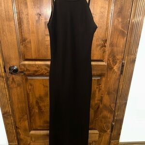 Calvin Klein Black Halter Neck Crepe Gown